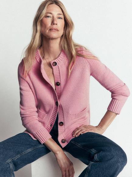 Boden Marta Merino Wool Cardigan, Spring Blossom Pink - view 2, Spring Blossom Pink