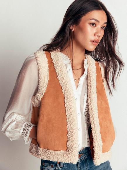 Boden Borg Trim Gilet, Sand, Sand