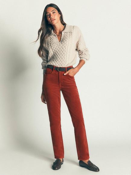 Boden High Rise Slim Fit Jeans, Burnt Henna, Burnt Henna