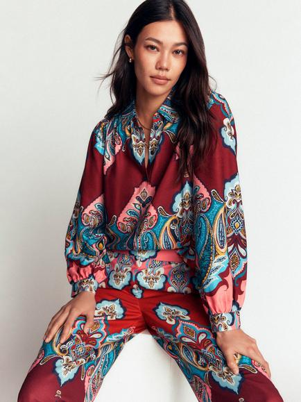 Boden Paisley Loose Fit Shirt containing LENZING™ ECOVERO™ Viscose, Multi, Multi