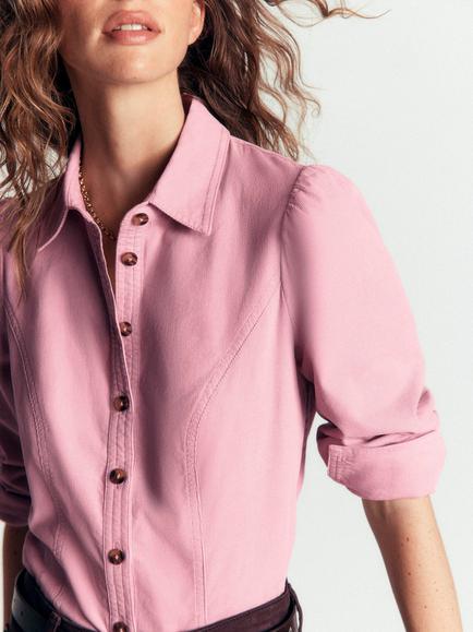 Boden Sky Corduroy Shirt, Pink Violet - view 2, Pink Violet