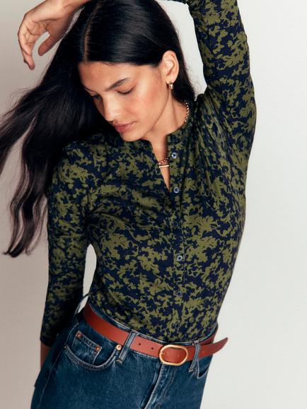 Boden Supersoft Puff Sleeve Shirt containing TENCEL™ Modal, Mayfly Green, Mayfly Green