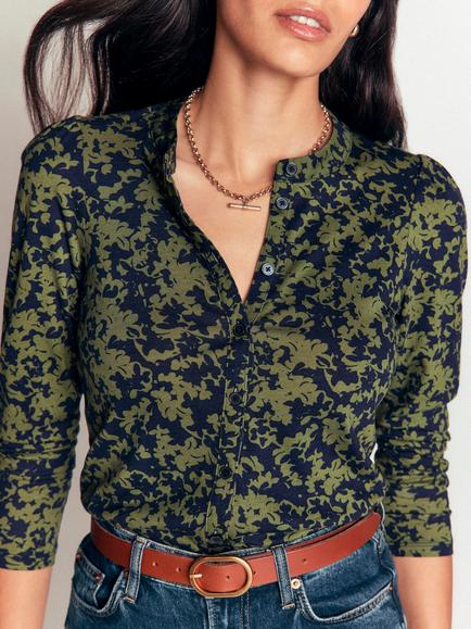 Boden Supersoft Puff Sleeve Shirt containing TENCEL™ Modal, Mayfly Green - view 2, Mayfly Green