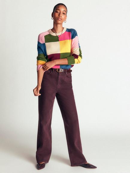 Boden Ariadne Colour Block Jumper, Multi, Multi