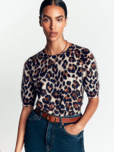 Boden Kat Cashmere Short Sleeve Jumper, Multi, Multi