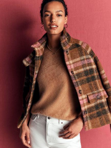 Boden Kat Cashmere Crew Neck Jumper, Camel Melange - view 2, Camel Melange