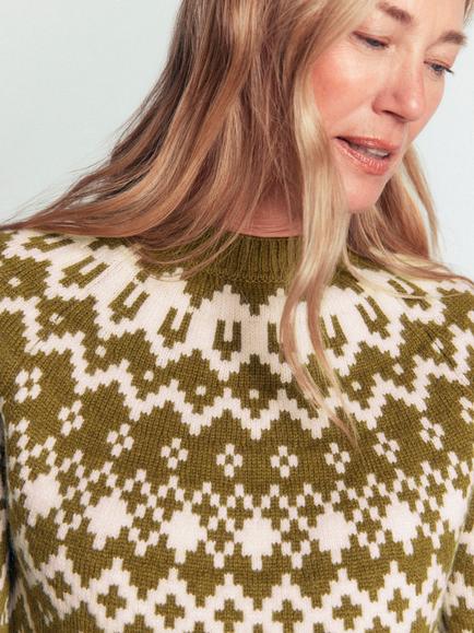 Boden Mae Fair Isle Jumper - view 2, Cross Country