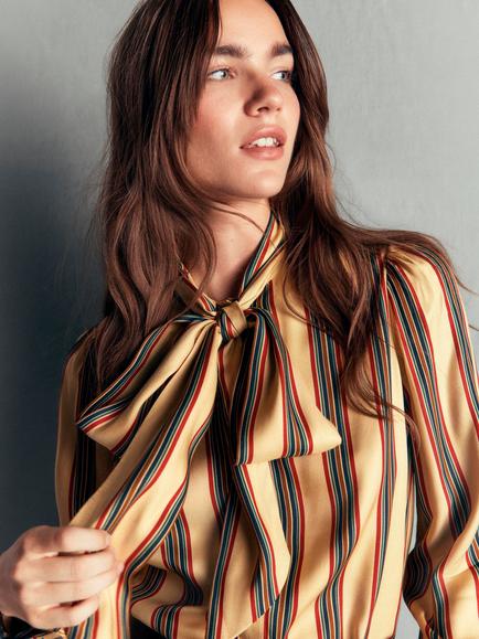 Boden Clara Silk Blend Shirt containing LENZING™ ECOVERO™ Viscose, Multi - view 2, Multi