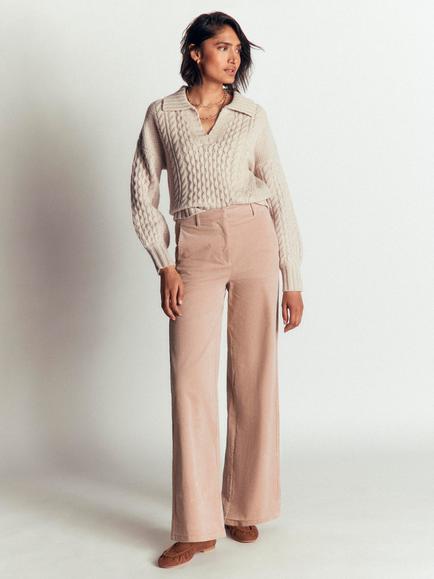 Boden Belgravia Cotton Rich Corduroy Trousers, Latte, Latte