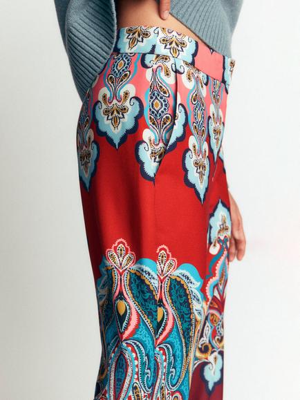 Boden Belgravia Paisley Wide Leg Trousers, Multi - view 2, Multi