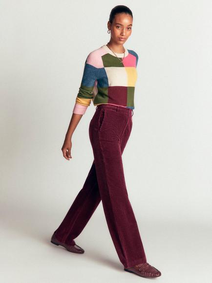 Boden Fitzrovia Straight Corduroy Trousers, Dark Cherry, Dark Cherry