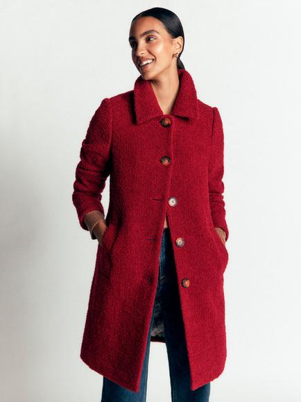 Boden Aylesford Tailored Longline Coat, Vino, Vino