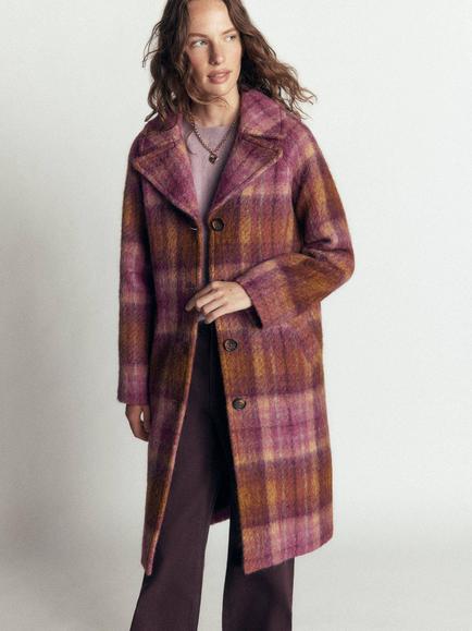 Boden Cotswold Wool Overcoat, Camel/Pink, Camel/Pink