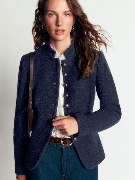 Boden Hereford Boiled Military Jacket, Navy, Navy