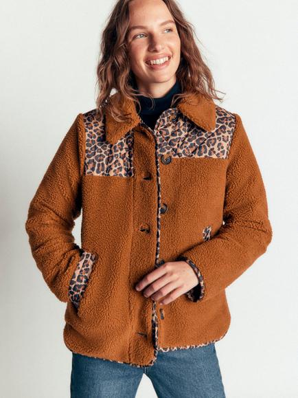 Boden Reversible Borg Mix Coat, Multi, Multi