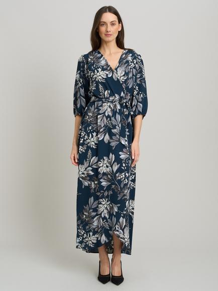 Gina Bacconi Gwyneth Floral Print Maxi Dress, Petrol, Petrol