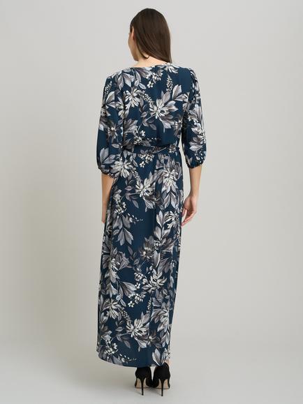 Gina Bacconi Gwyneth Floral Print Maxi Dress, Petrol - view 2, Petrol