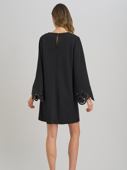 Gina Bacconi Anisa Lace-Cuff Shift Dress, Black - view 2, Black