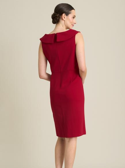Gina Bacconi Solange Ruched Wrap Dress, Red - view 2, Red