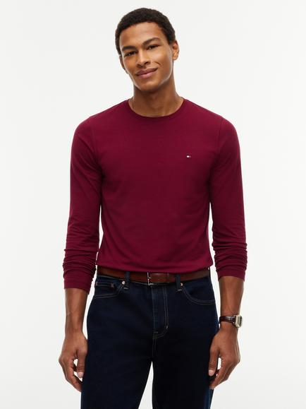 Tommy Hilfiger Slim Fit Cotton Crew Neck T-Shirt, Burgundy