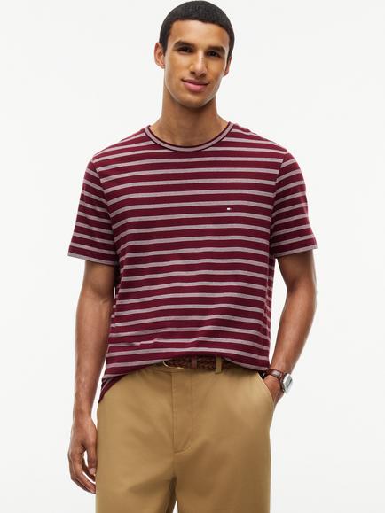 Tommy Hilfiger Cotton Stripe Logo T-Shirt, Multi, Multi