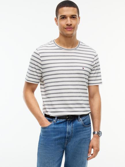 Tommy Hilfiger Cotton Stripe Crew Neck T-Shirt, Multi, Multi