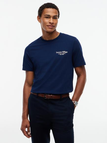 Tommy Hilfiger Cotton Logo Crew Neck T-Shirt, Navy, Navy