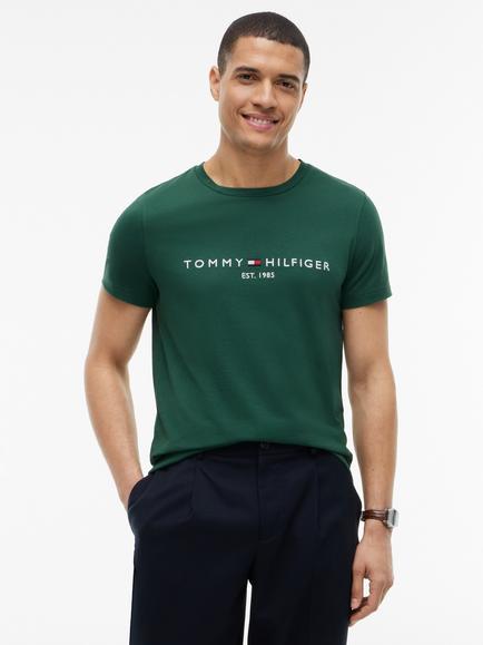 Tommy Hilfiger Slim Fit Crew Neck Cotton T-Shirt, Green, Green