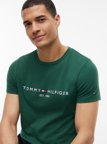 Tommy Hilfiger Slim Fit Crew Neck Cotton T-Shirt, Green - view 2, Green