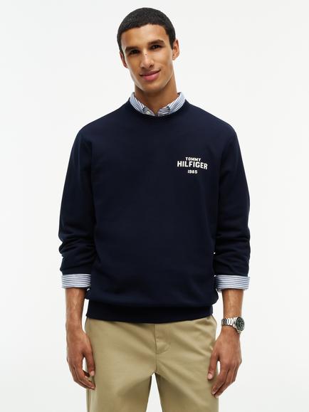 Tommy Hilfiger 1985 Collection Crew Neck Cotton Sweatshirt, Blue Navy, Blue Navy