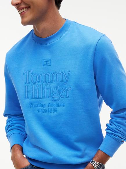 Tommy Hilfiger Graphic Crew Neck Cotton Sweatshirt, Blue Navy - view 2, Blue