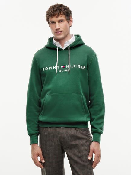 Tommy Hilfiger Logo Cotton Blend Hoodie, Green