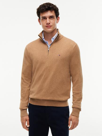 Tommy Hilfiger Pima Cotton Blend Jumper, Brown Tan