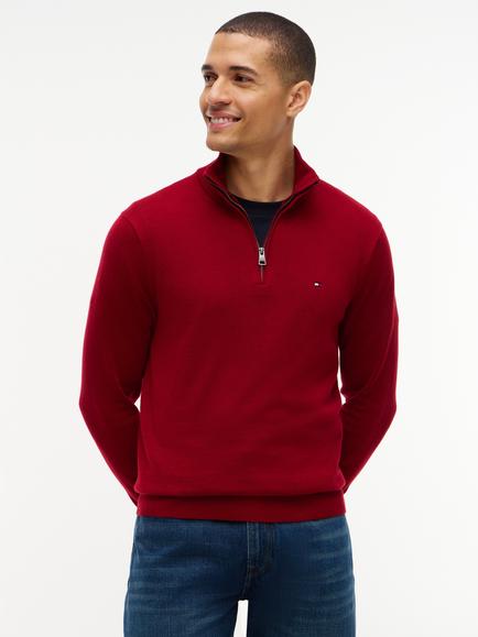 Tommy Hilfiger Cotton Blend with Cashmere Jumper, Red Burgundy