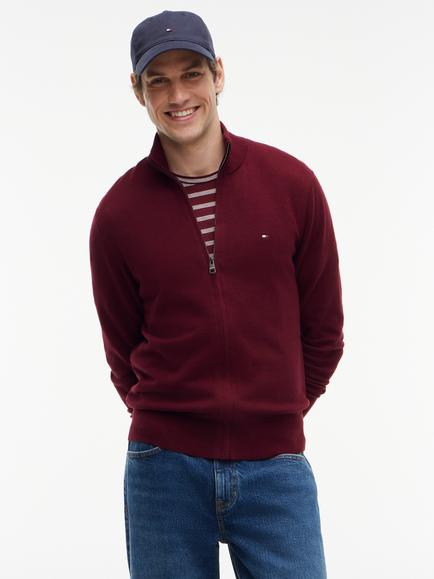 Tommy Hilfiger Pima Cotton Blend Jumper, Dark Red, Dark Red