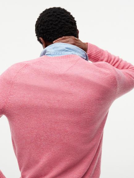 Tommy Hilfiger Lambswool Crew Neck Jumper, Pink - view 2, Pink