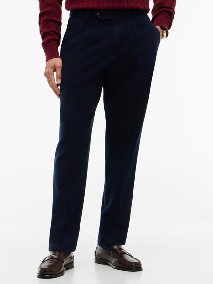 Tommy Hilfiger Brushed Cotton Blend Trousers, Blue Navy