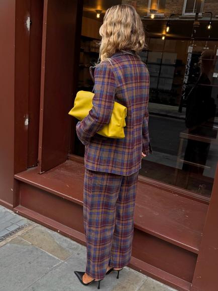 Never Fully Dressed Tartan Fold Over Blazer, Multi - view 2, Multi