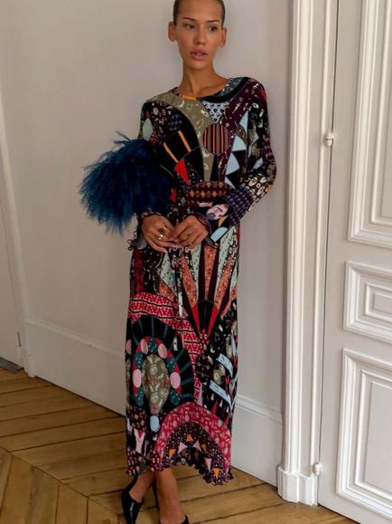 Never Fully Dressed Abstract Maxi Dress, Multi, Multi