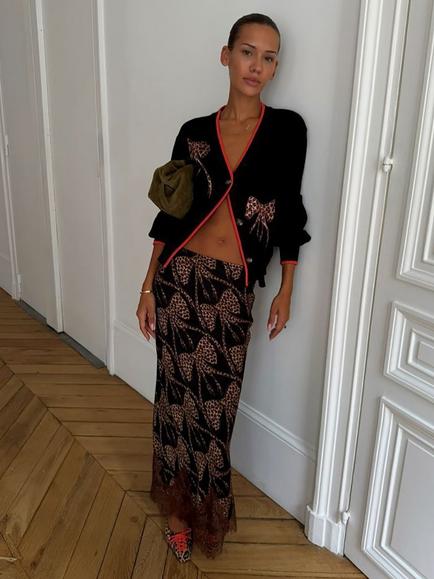 Never Fully Dressed Animal Print Bodycon Maxi Skirt, Multi, Multi