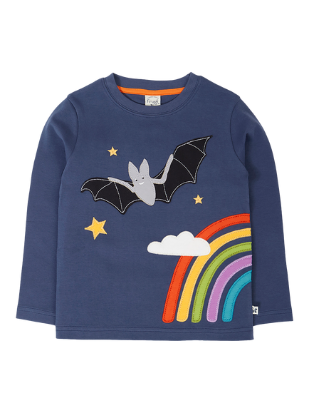 Frugi Kids' Adventure Appliqué Top, Navy Blue/Multi, Navy Blue/Multi