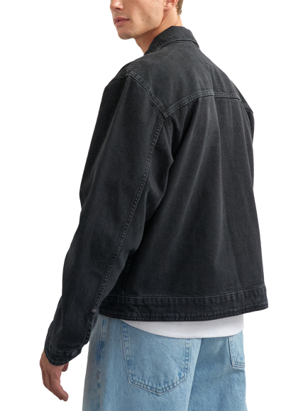 Topman Western Denim Jacket, Washed Black - view 2, Washed Black