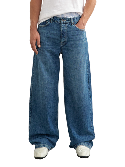Topman Baggy Jeans, Mid Wash, Mid Wash