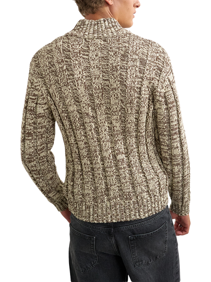 Topman Funnel Neck Jumper, Brown - view 2, Brown