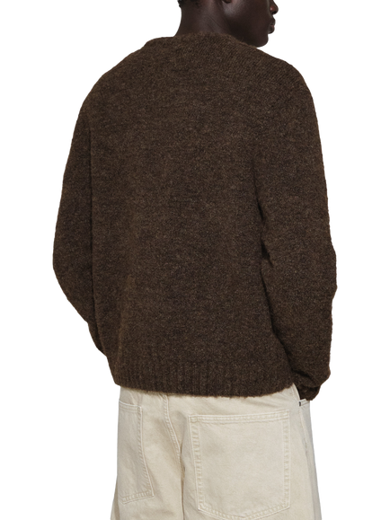 Topman Loose Fit Crew Jumper, Brown - view 2, Brown