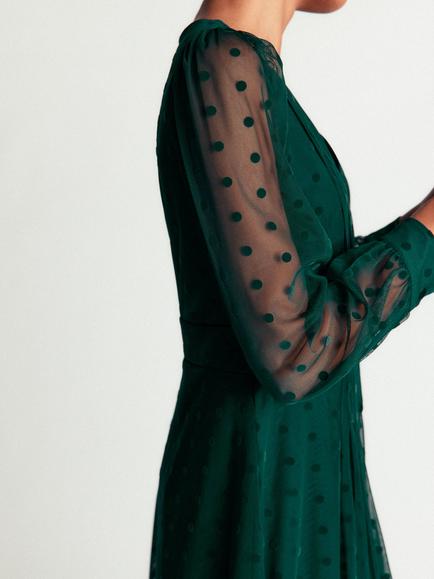 Boden Pleated Tulle Midi Dress - view 2, Midnight Teal