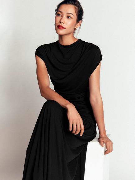 Boden A-Line Maxi Dress, Black - view 2, Black