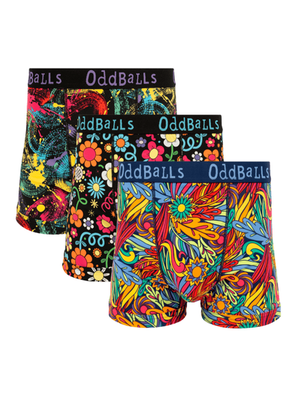 OddBalls Cotton Blend Boxers, Pack of 3, Multi, Multi