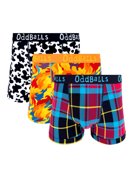 OddBalls Cotton Blend Boxers, Pack of 3, Multi, Multi