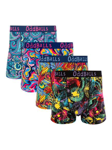OddBalls Cotton Blend Boxers, Pack of 4, Multi, Multi